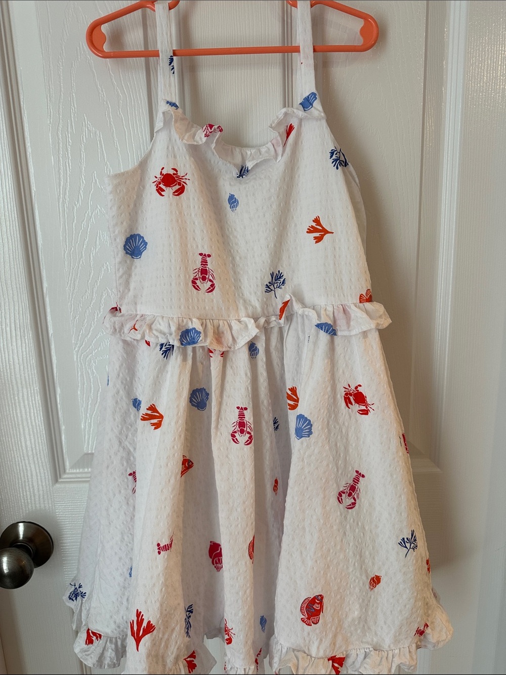 Janie and Jack White Sundress with Red & Blue Nautical Prints